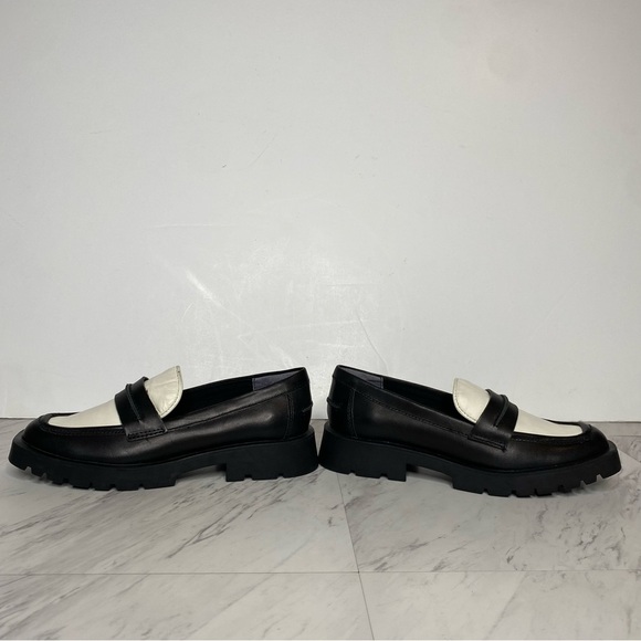 Dolce Vita Elias Black White Leather Square Toe Loafer 6 1/2 - Picture 7 of 16